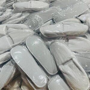 Lot of 24pcs Disposable White Cotton Slippers Hotel Slippers Travel Unisex